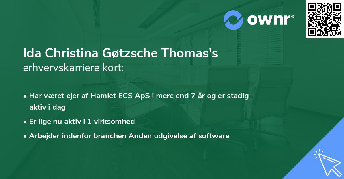 Ida Christina Gøtzsche Thomas's erhvervskarriere kort