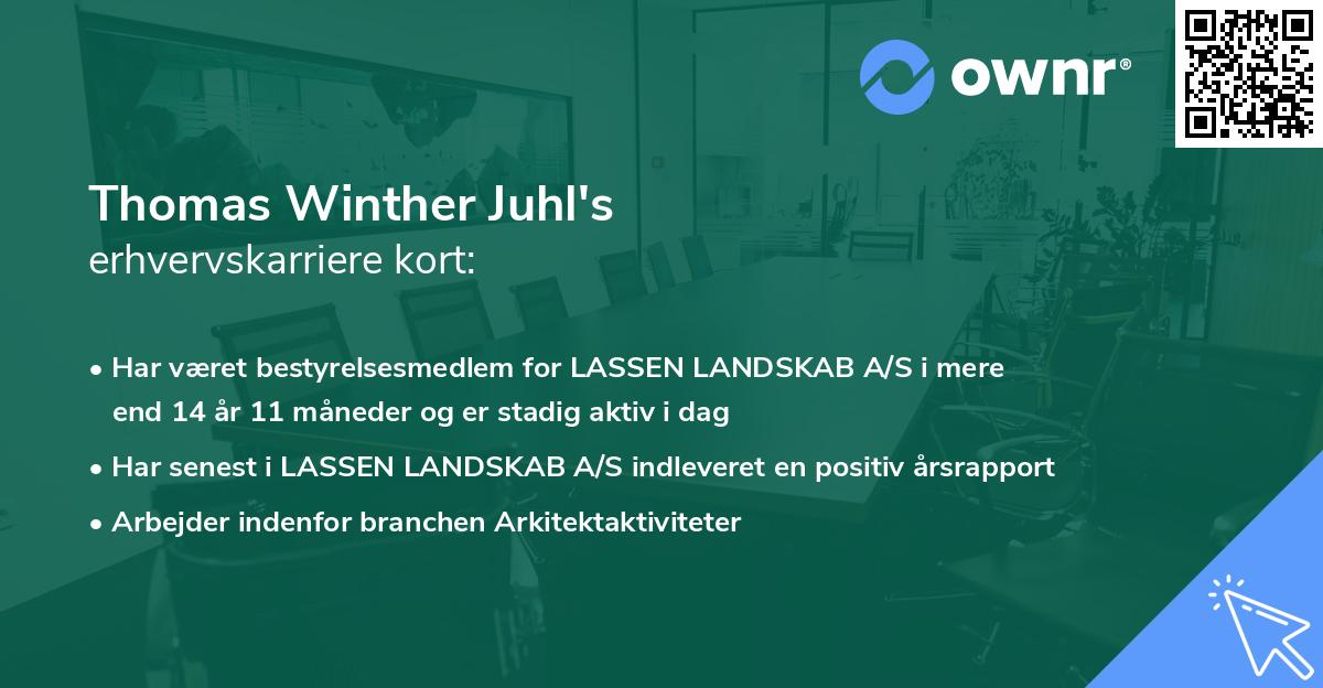 Thomas Winther Juhl's erhvervskarriere kort