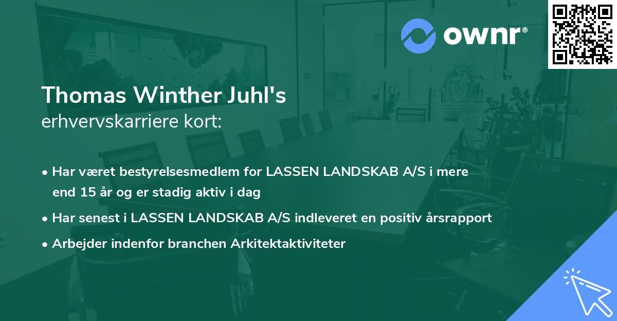 Thomas Winther Juhl's erhvervskarriere kort