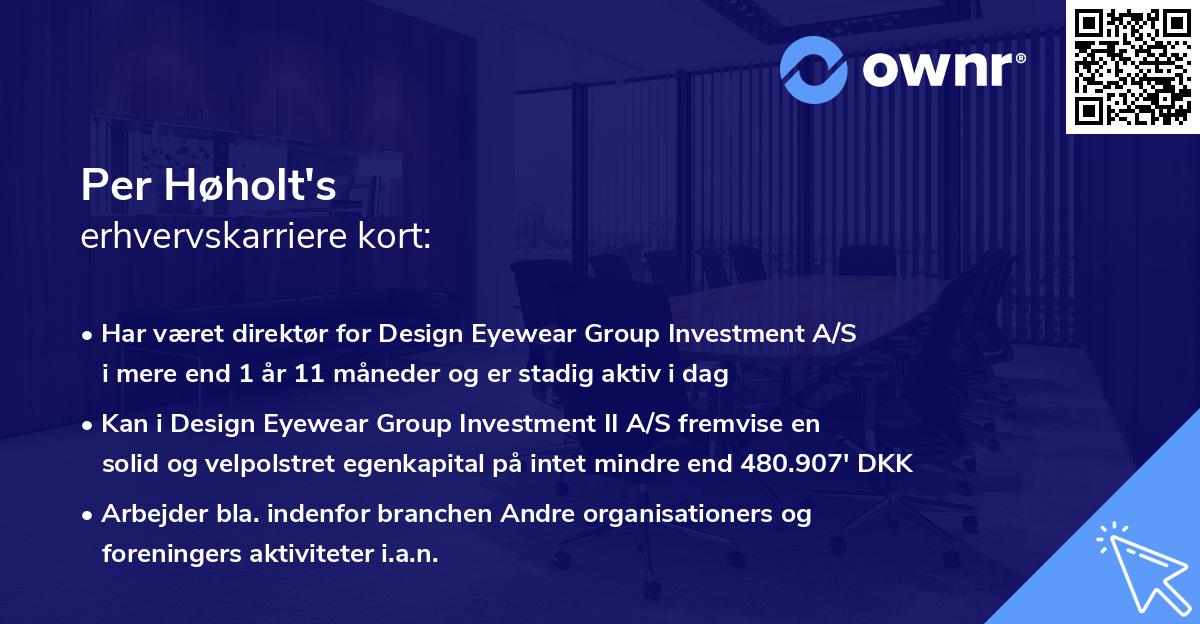 Per Høholt's erhvervskarriere kort