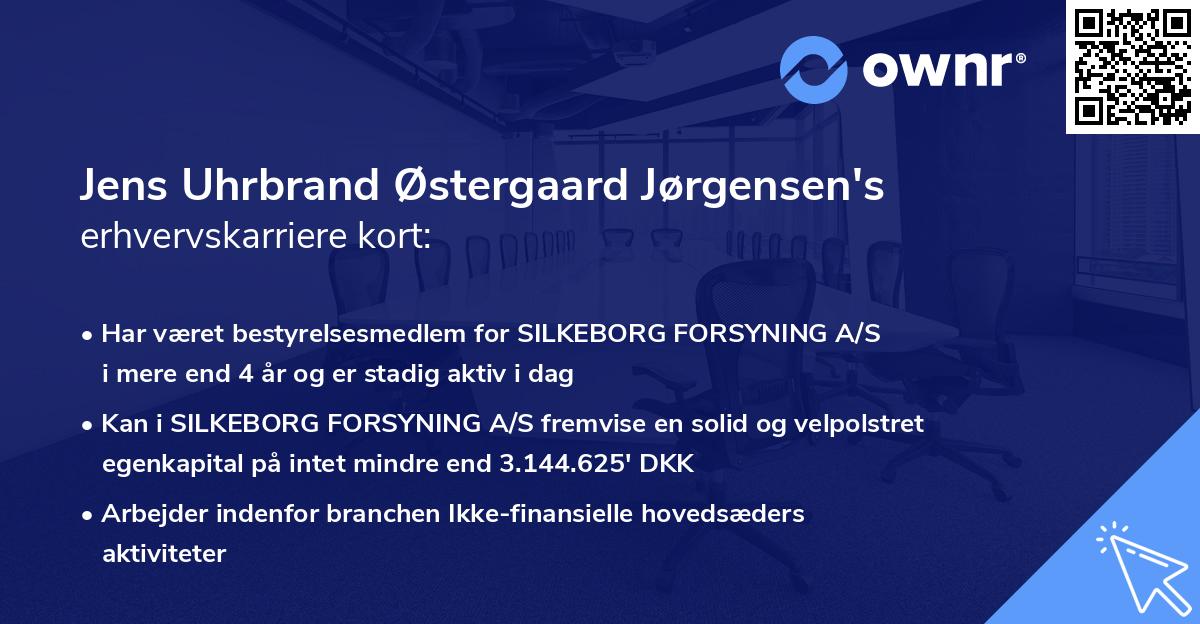 Jens Uhrbrand Østergaard Jørgensen's erhvervskarriere kort