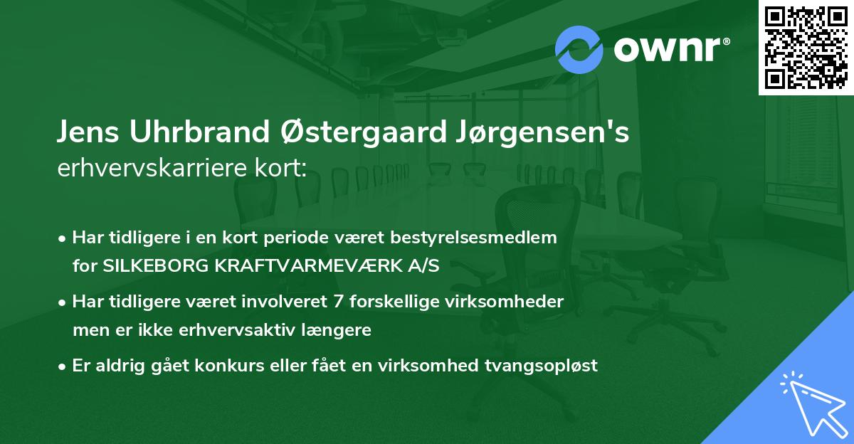 Jens Uhrbrand Østergaard Jørgensen's erhvervskarriere kort
