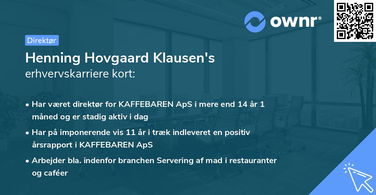 Henning Hovgaard Klausen's erhvervskarriere kort