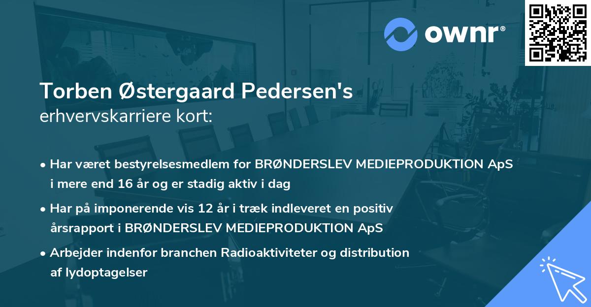 Torben Østergaard Pedersen's erhvervskarriere kort