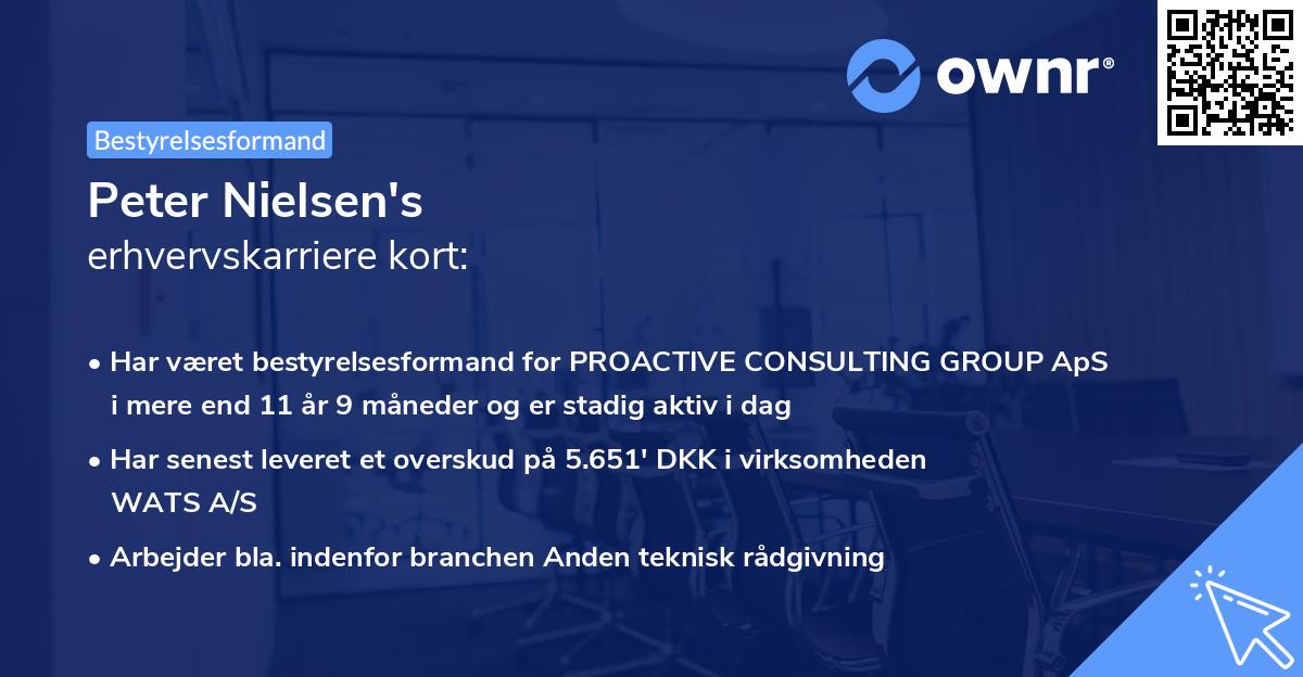 Peter Nielsen's erhvervskarriere kort