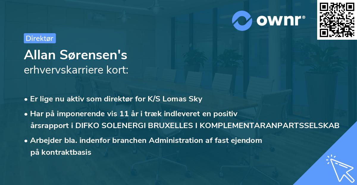 Allan Sørensen's erhvervskarriere kort