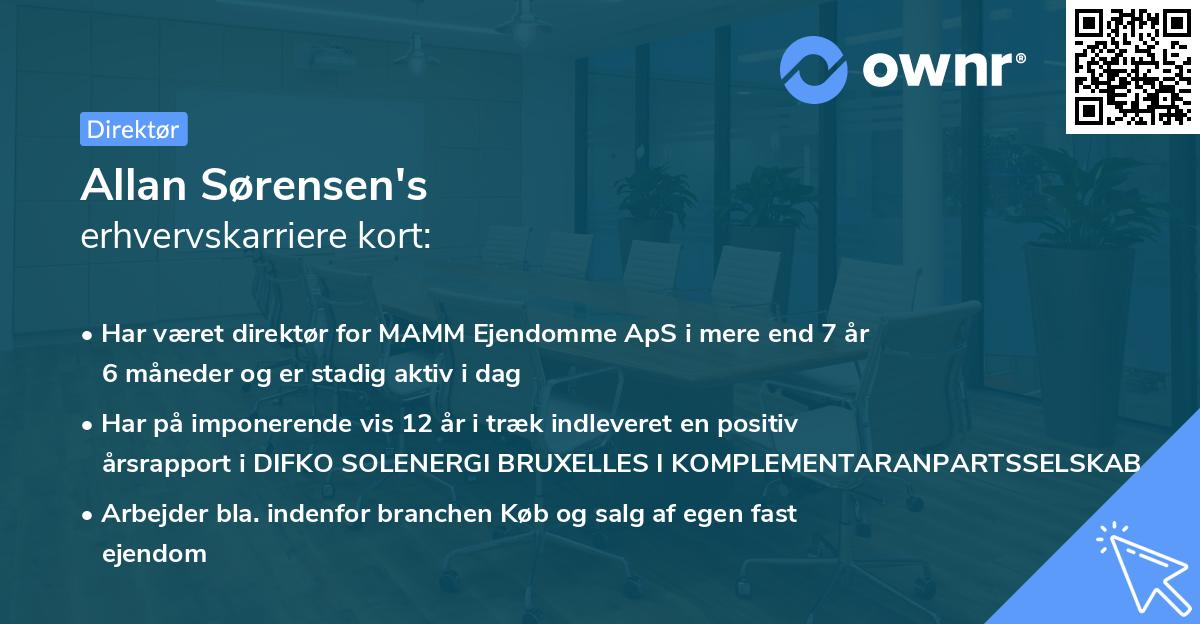 Allan Sørensen's erhvervskarriere kort