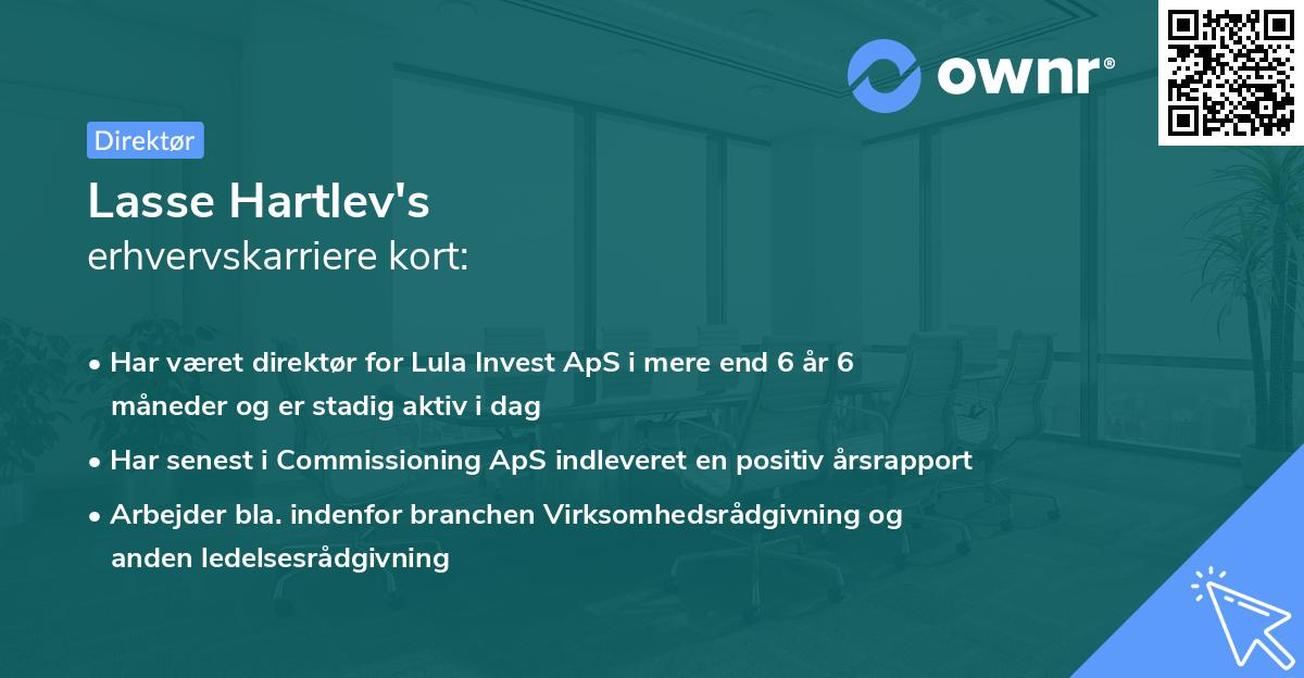Lasse Hartlev's erhvervskarriere kort