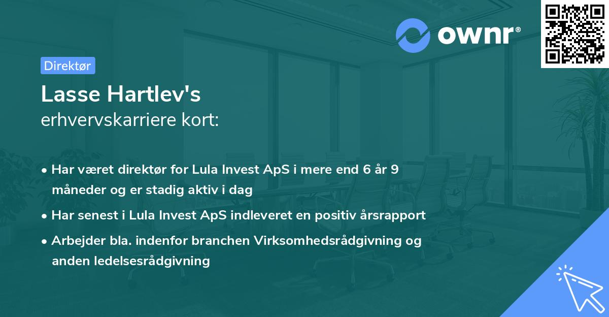 Lasse Hartlev's erhvervskarriere kort