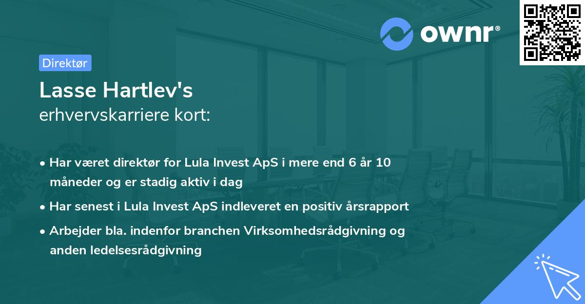 Lasse Hartlev's erhvervskarriere kort