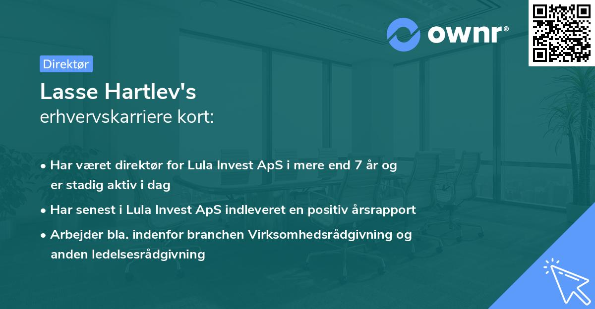 Lasse Hartlev's erhvervskarriere kort