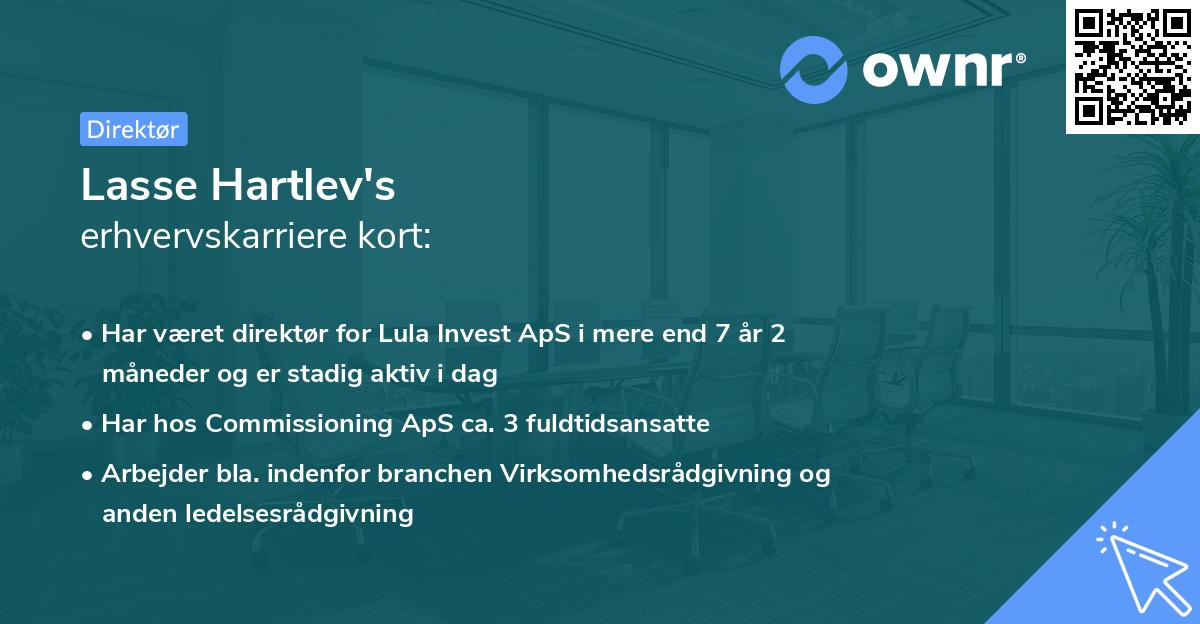 Lasse Hartlev's erhvervskarriere kort