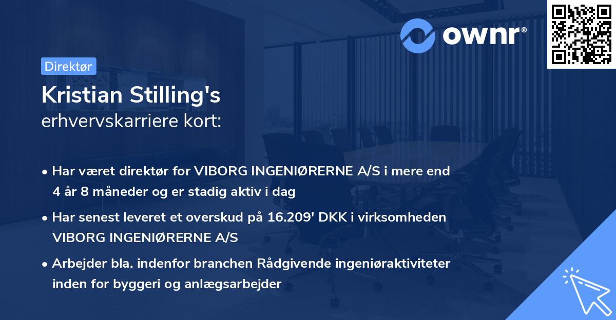 Kristian Stilling's erhvervskarriere kort