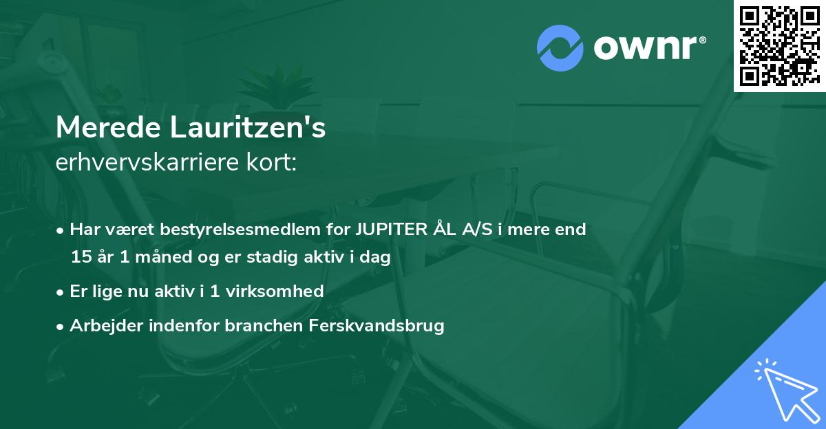 Merede Lauritzen's erhvervskarriere kort