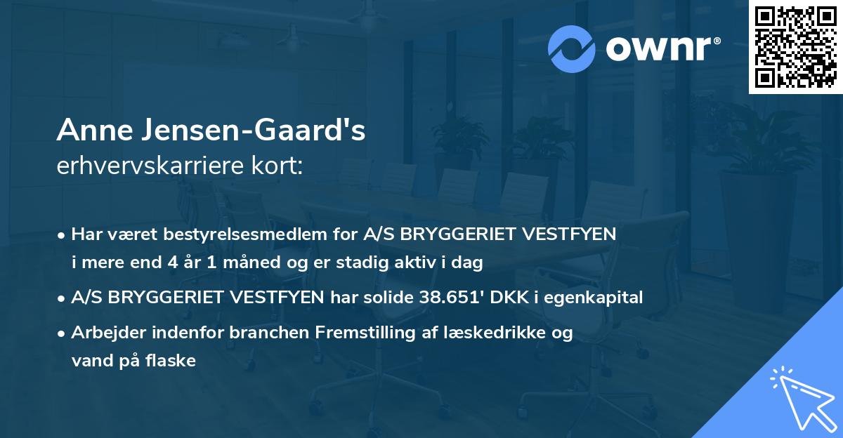 Anne Jensen-Gaard's erhvervskarriere kort