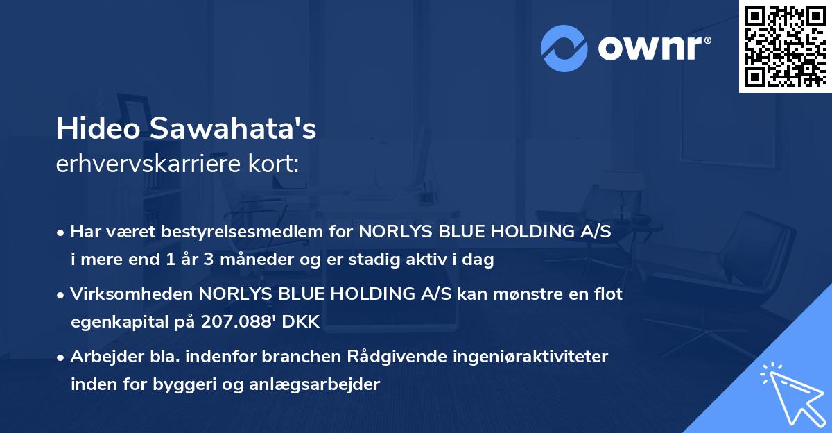 Hideo Sawahata's erhvervskarriere kort