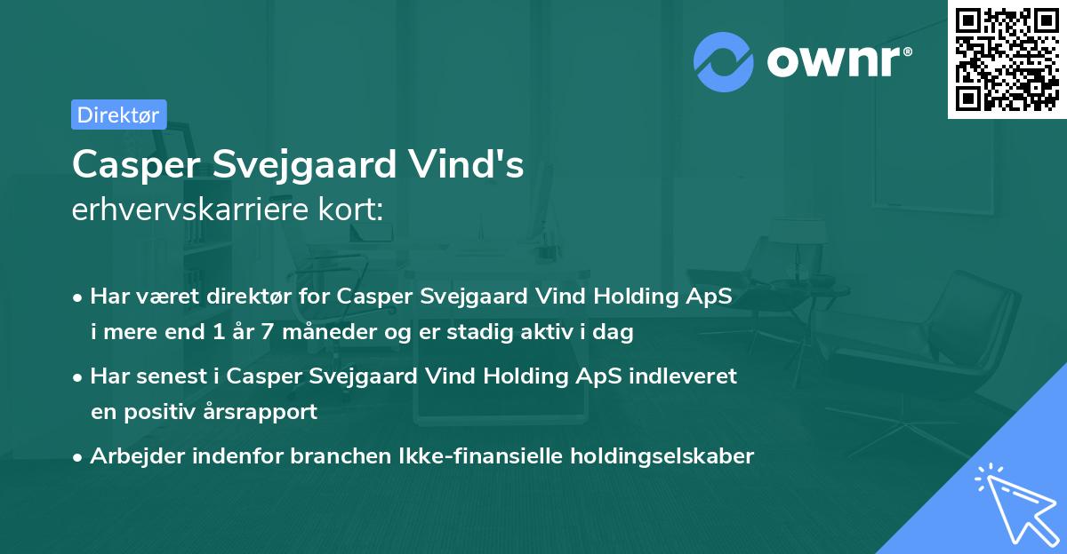 Casper Svejgaard Vind's erhvervskarriere kort