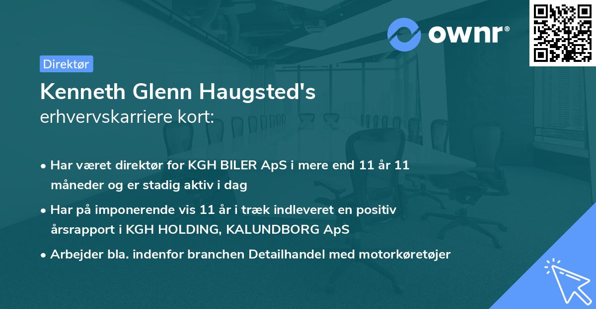 Kenneth Glenn Haugsted's erhvervskarriere kort