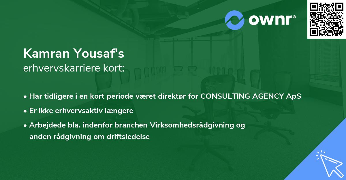 Kamran Yousaf's erhvervskarriere kort