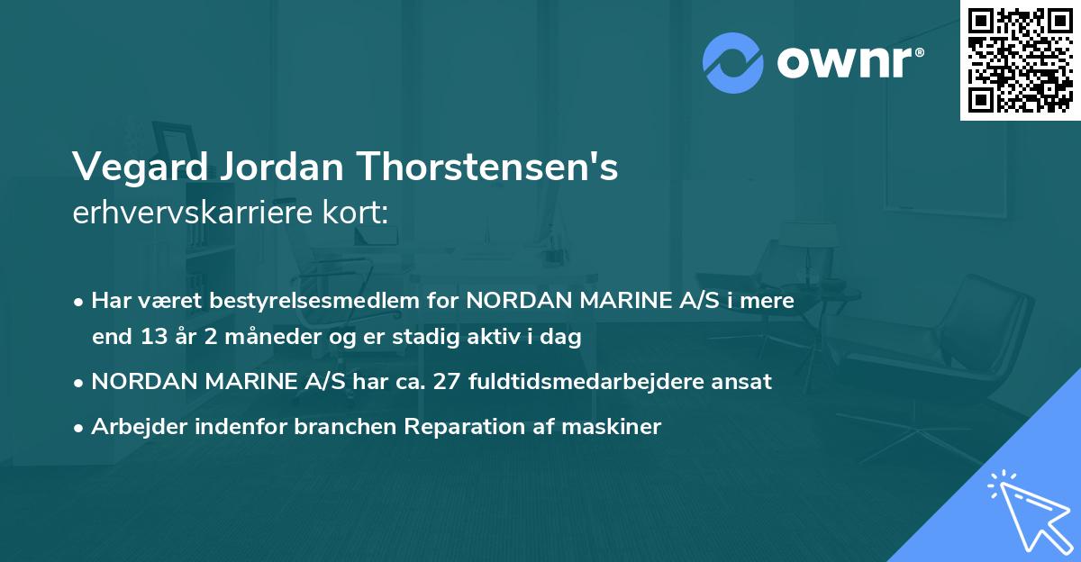 Vegard Jordan Thorstensen's erhvervskarriere kort