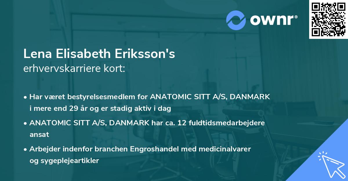 Lena Elisabeth Eriksson's erhvervskarriere kort