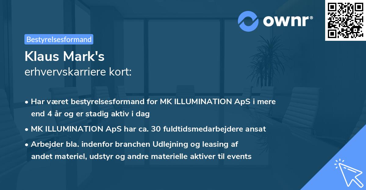 Klaus Mark's erhvervskarriere kort