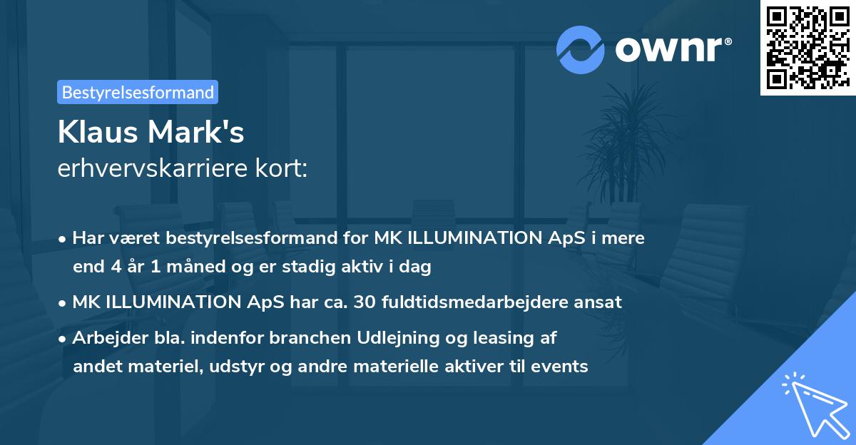 Klaus Mark's erhvervskarriere kort