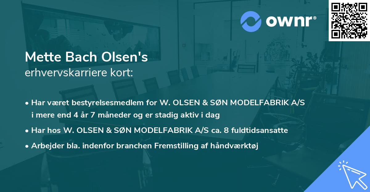 Mette Bach Olsen's erhvervskarriere kort