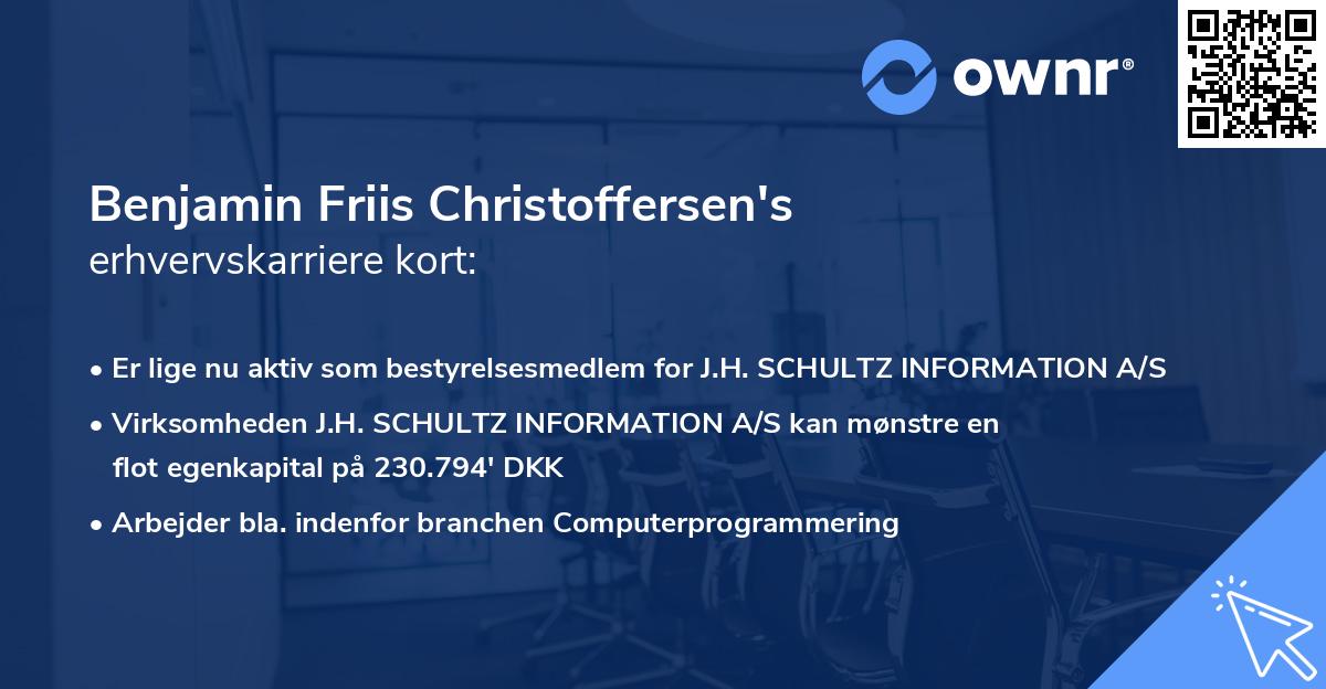 Benjamin Friis Christoffersen's erhvervskarriere kort