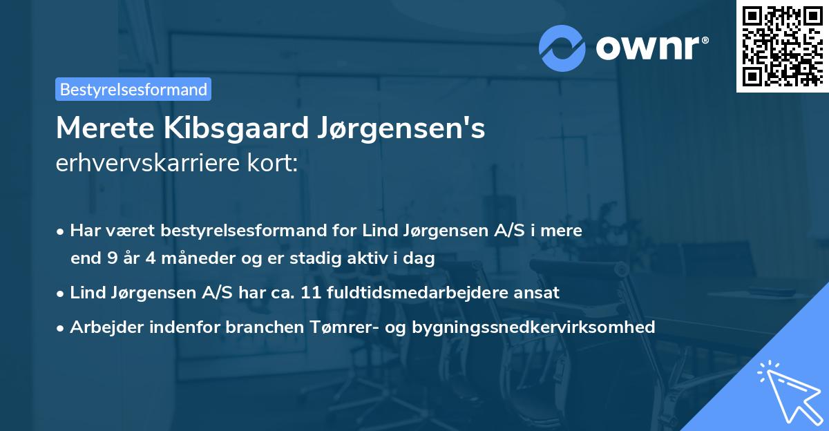 Merete Kibsgaard Jørgensen's erhvervskarriere kort