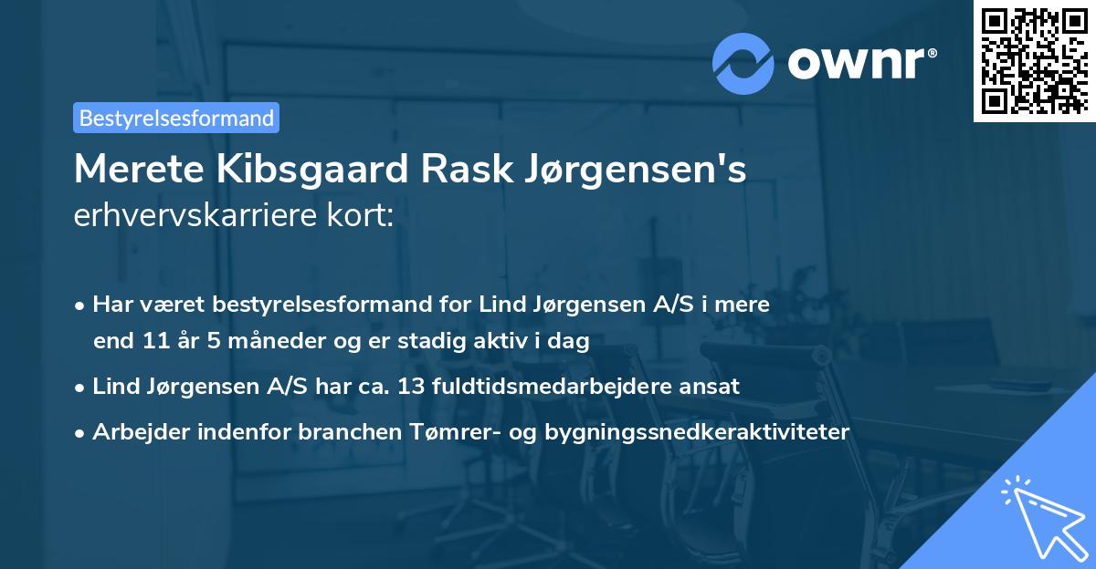Merete Kibsgaard Rask Jørgensen's erhvervskarriere kort