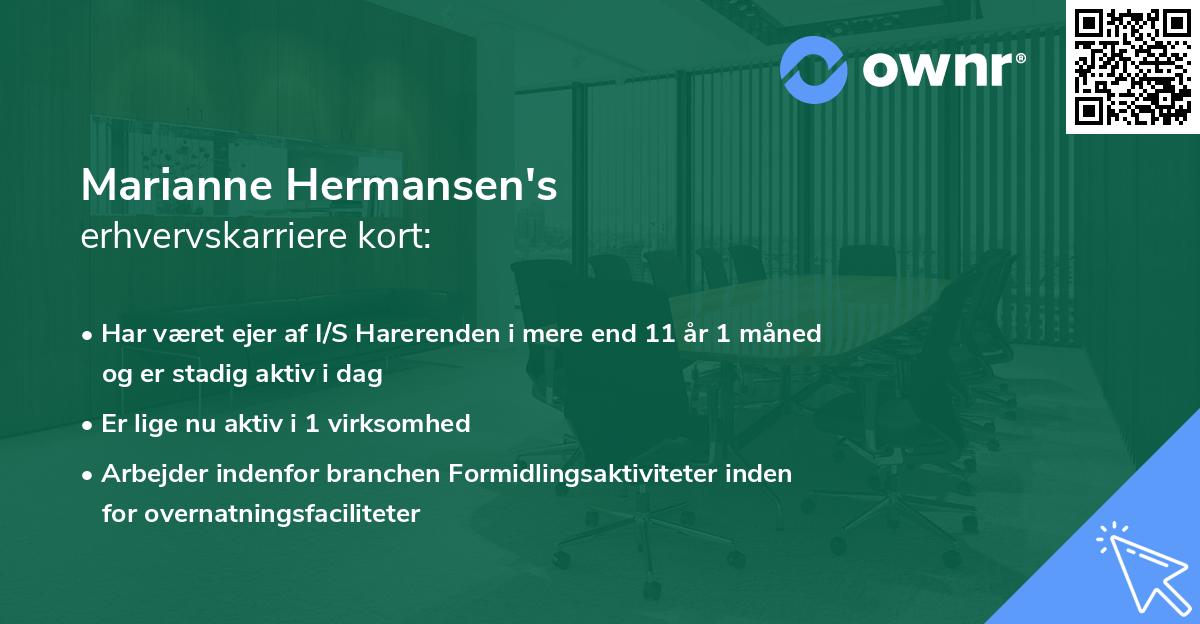 Marianne Hermansen's erhvervskarriere kort