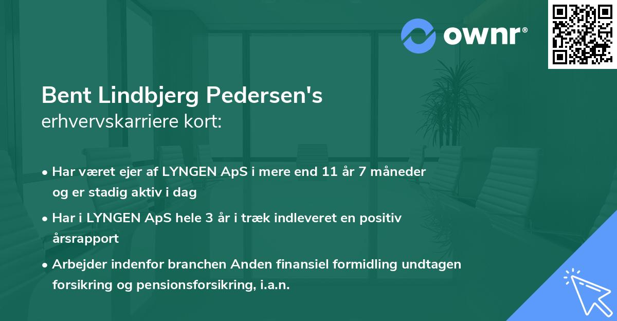 Bent Lindbjerg Pedersen's erhvervskarriere kort