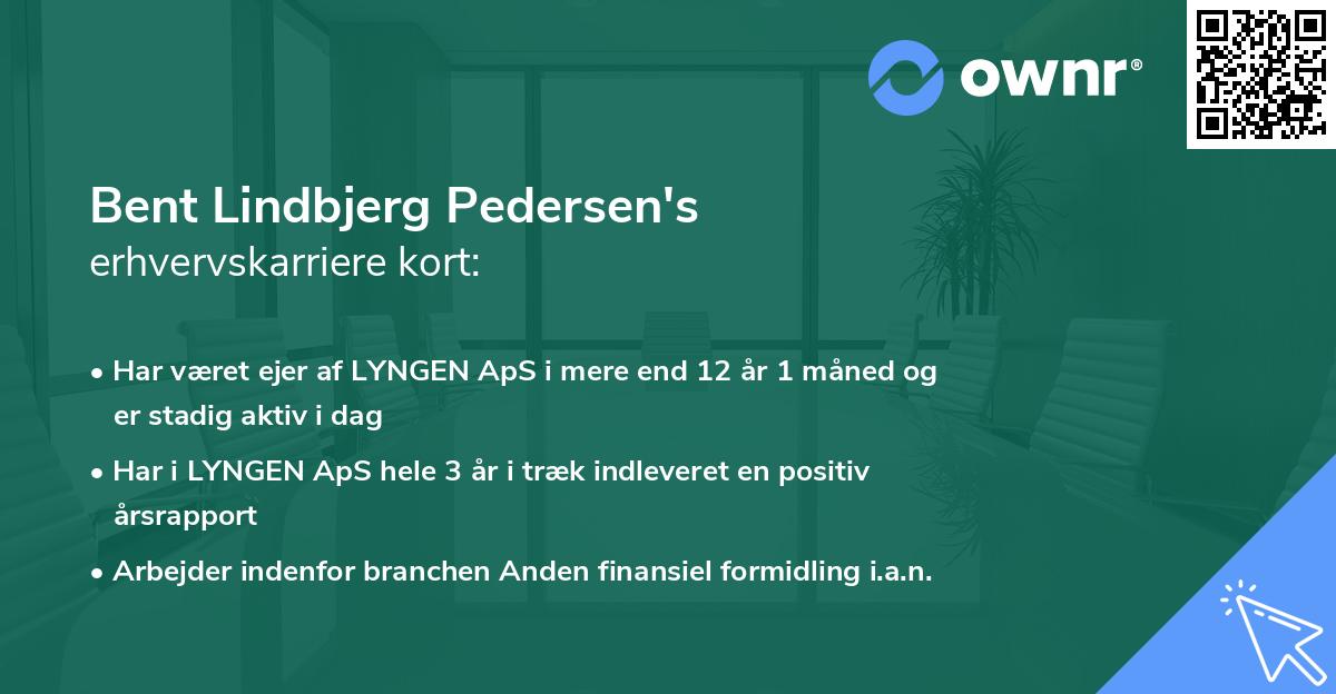 Bent Lindbjerg Pedersen's erhvervskarriere kort