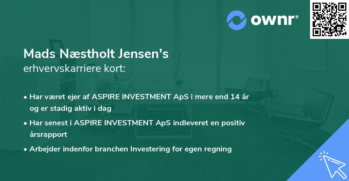 Mads Næstholt Jensen's erhvervskarriere kort