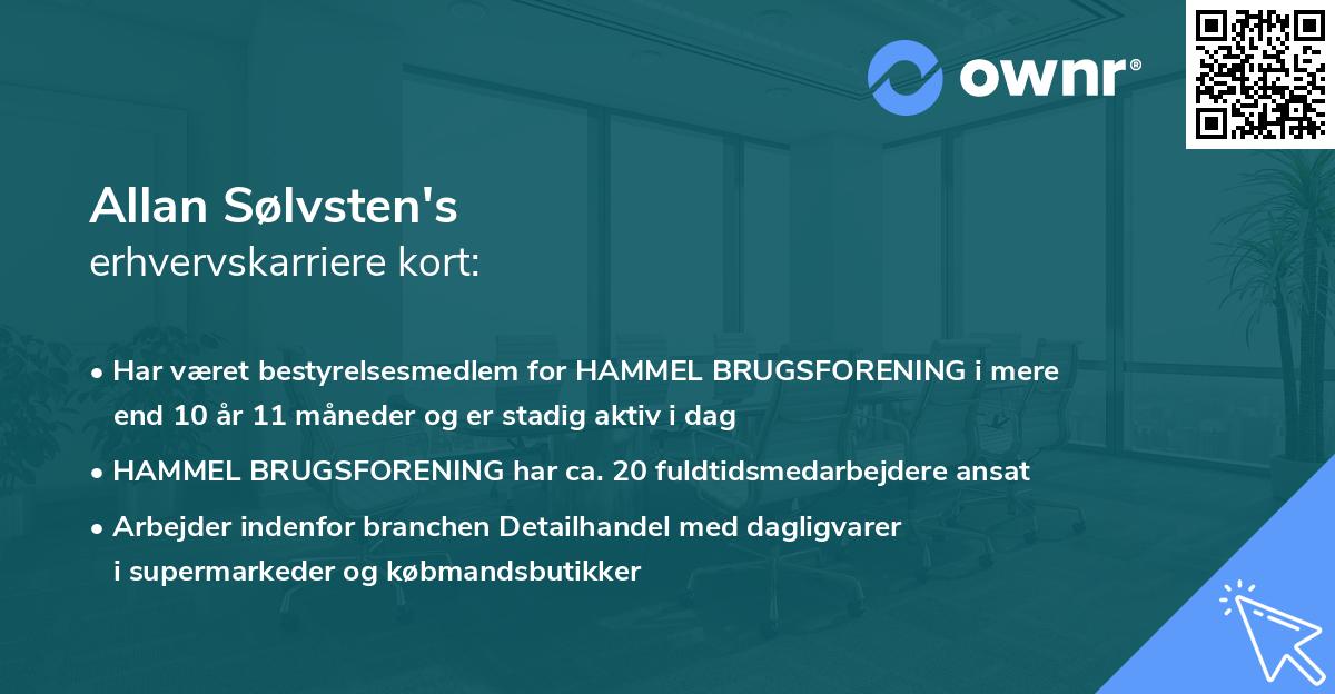 Allan Sølvsten's erhvervskarriere kort