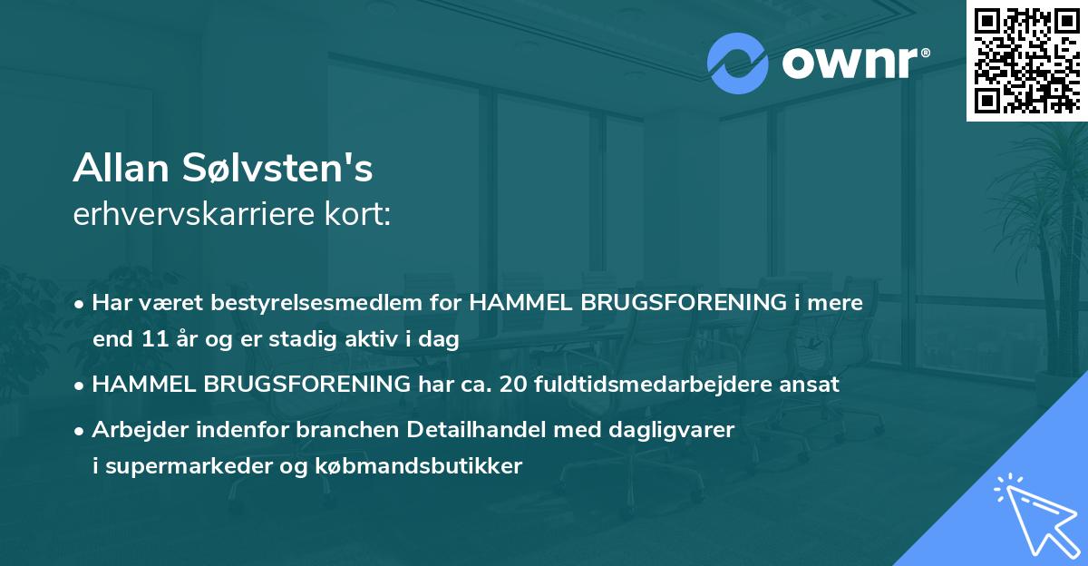 Allan Sølvsten's erhvervskarriere kort