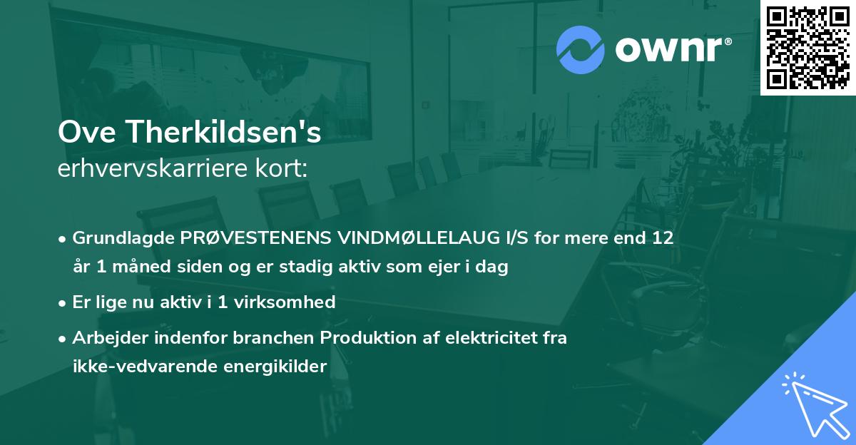 Ove Therkildsen's erhvervskarriere kort