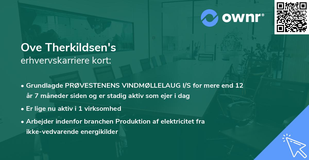Ove Therkildsen's erhvervskarriere kort