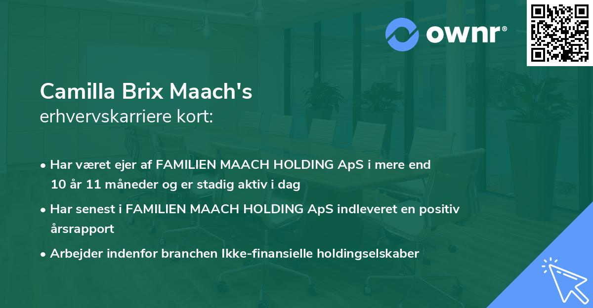 Camilla Brix Maach's erhvervskarriere kort