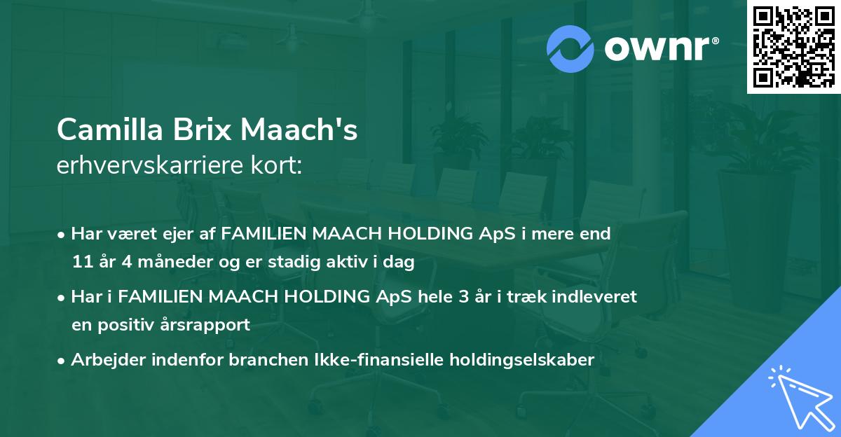 Camilla Brix Maach's erhvervskarriere kort