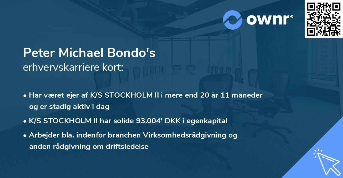 Peter Michael Bondo's erhvervskarriere kort