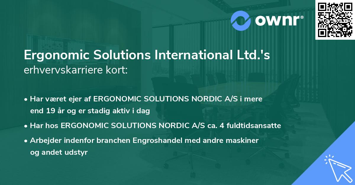 Ergonomic Solutions International Ltd.'s erhvervskarriere kort