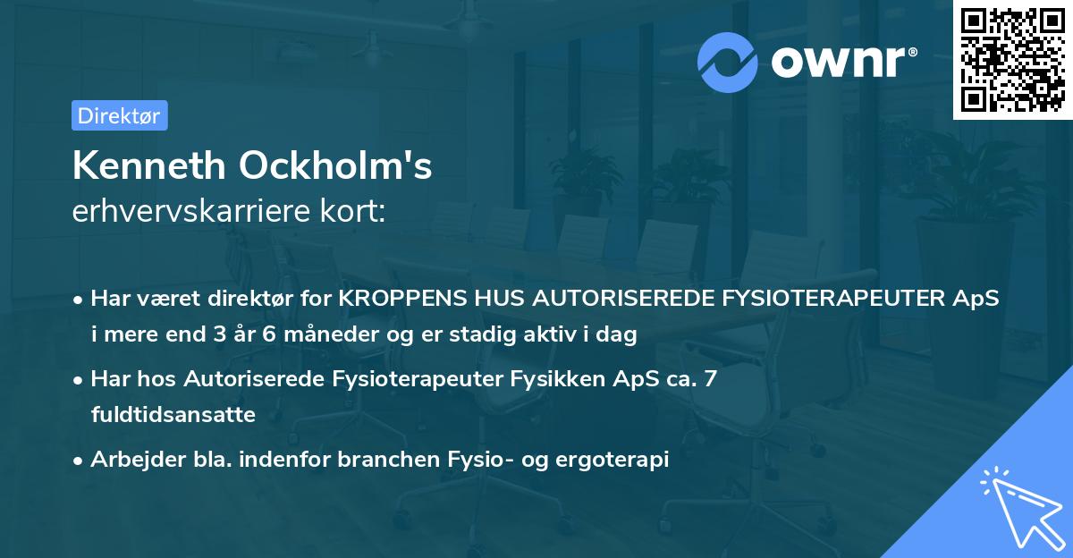 Kenneth Ockholm's erhvervskarriere kort