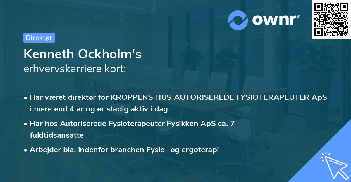 Kenneth Ockholm's erhvervskarriere kort
