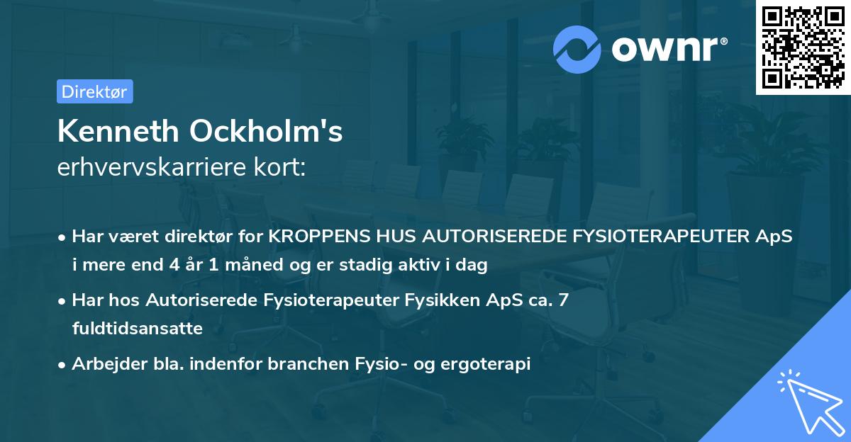 Kenneth Ockholm's erhvervskarriere kort
