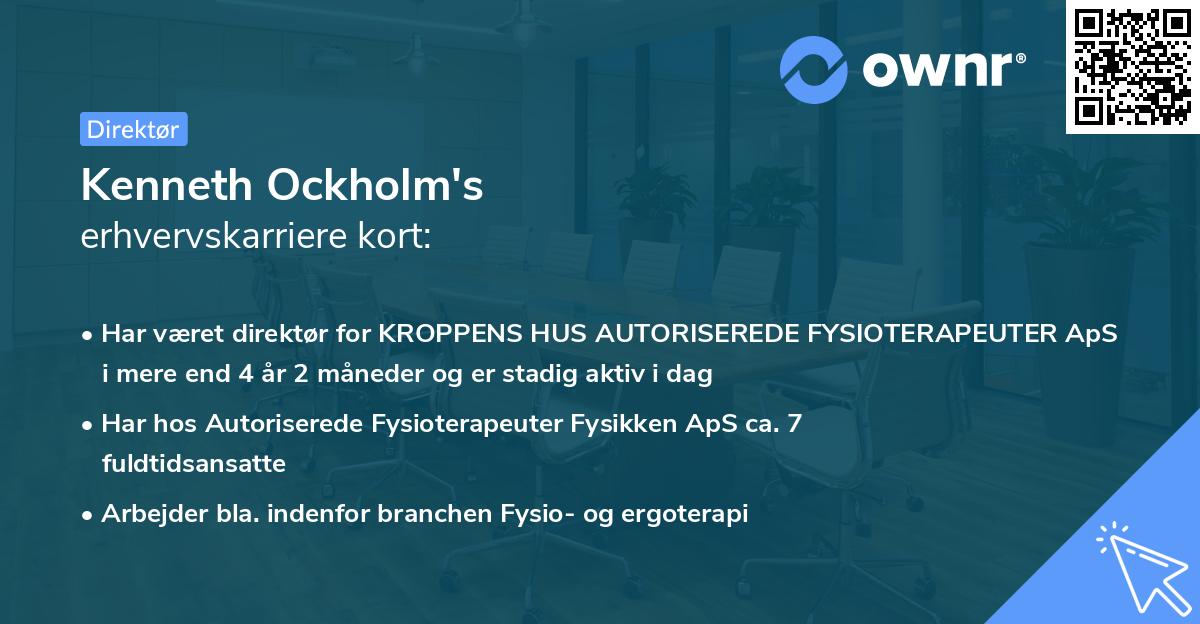 Kenneth Ockholm's erhvervskarriere kort
