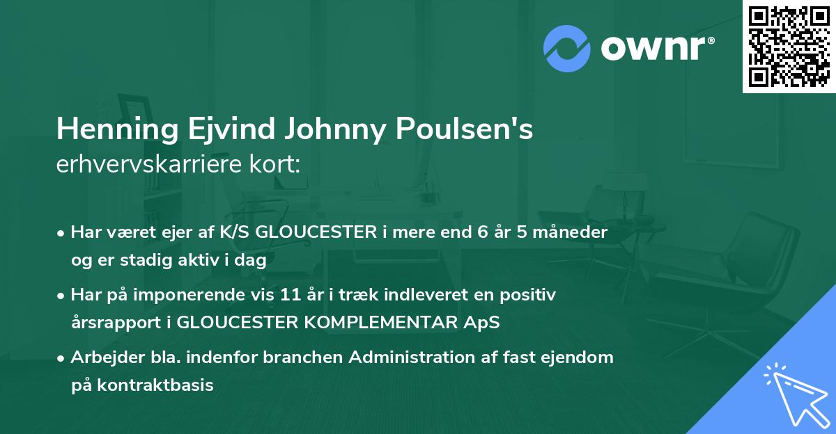 Henning Ejvind Johnny Poulsen's erhvervskarriere kort