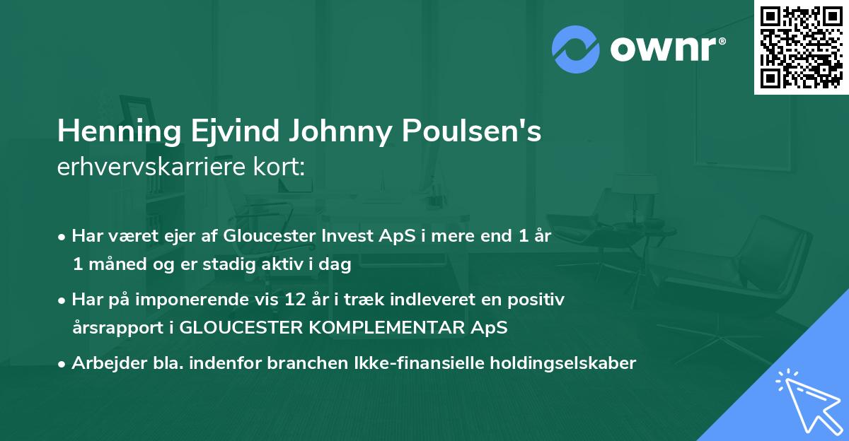 Henning Ejvind Johnny Poulsen's erhvervskarriere kort