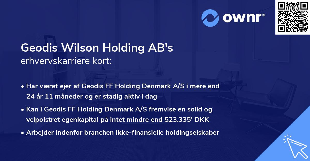 Geodis Wilson Holding AB's erhvervskarriere kort